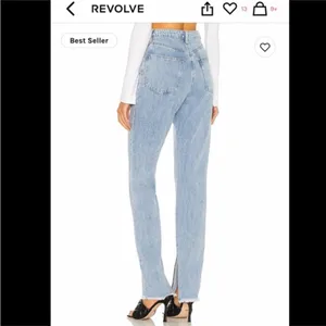 Weworewhat High Rise Slit Hem Denim Light Wash Blue Jeans 25 thumbnail 4