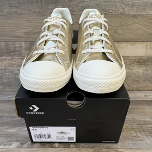 NEW Converse Chuck Taylor Dainty Lucky Ox Gold Metallic A15448C Women's Size 9.5 thumbnail 3