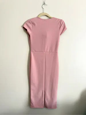 NWT Boohoo Blush Pink Cowl Neck Cap Sleeve Midi Dress Size 6 thumbnail 4