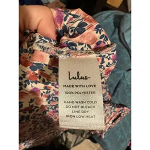 Lulus Floral Print Mini Dress V Neck Empire‎ Waist Tie Back Short Sleeve S thumbnail 6