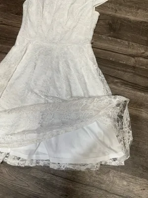 MUADRESS White Ivory Floral Lace Fit & Flare Dress Size L thumbnail 7
