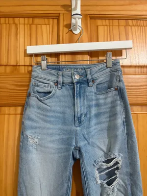 American Eagle Stretch Distressed Mom Jeans Size 000 thumbnail 3