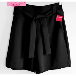 Spanx AirEssentials Bermuda Short Very Black High-Rise Waist Tie-Waist Belted XS thumbnail 6