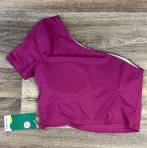 NEW Halara One Shoulder Cropped Athletic T-Shirt Women’s Medium thumbnail 1