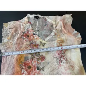Fairycore Whimsical Butterfly Boho Floral Maxi Dress Crinkle Sheer Romantic XL thumbnail 11