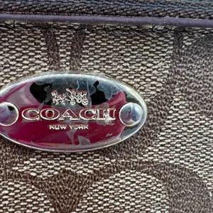 Coach‎ Signature Monogram Brown Zip Pouch Morgan Canvas Wristlet Retro F65060 thumbnail 6