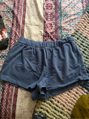 aerie Blue High-Waist Pull-On Lounge Shorts thumbnail 3