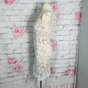 J.O.A. NWT Off white lace strappy back sheath cocktail party dress thumbnail 8