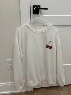 Altar'd State White Crewneck Sweatshirt 100% Cotton thumbnail 2