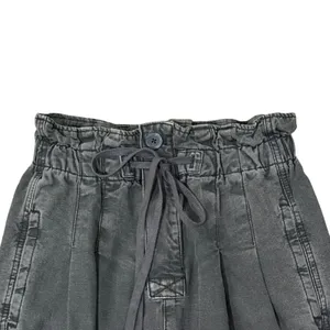 Free People Margate Paperbag Pants Washed‎ Black XS Utility Drawstring thumbnail 2