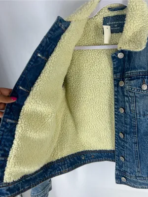 Aeropostale Sherpa Lined Denim Jacket XS NWT Medium Wash Jean Trucker thumbnail 8