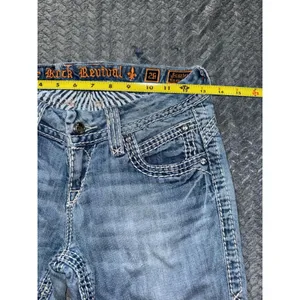 Rock Revival Jeans‎ Womens Blue Scarlett Easy Crop Wash Denim Size 26 thumbnail 10