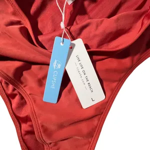 Cupshe Bikini Set Womens‎ Large Rust Twist Front High Waisted Two Piece Swimsuit thumbnail 2