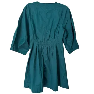 NWD Madewell Sculptural Sleeve Pleated Mini Dress Midnight Spruce Size 6 thumbnail 5