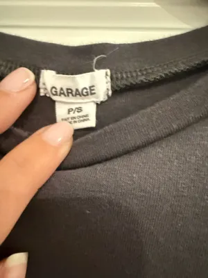 Garage Charcoal Gray Bloomtopia Graphic Crop Top thumbnail 2