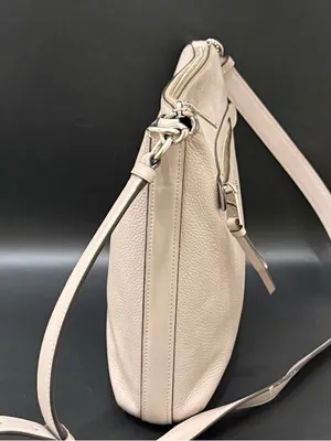 COACH F34823 Chalk Light Gray Pebbled Leather Mae File Crossbody Bag thumbnail 2