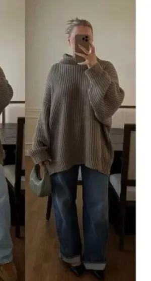 FREE PEOPLE Swim Too Deep Turtleneck Sweater in Olive Stone Size X-Small thumbnail 15