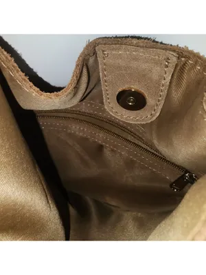 Brown Genuine Leather Suede Hobo Shoulder Bag thumbnail 3