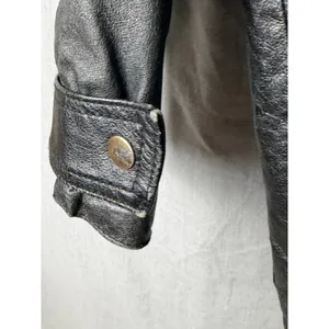 Vintage Comint‎ Mixed Leather Suede Coat 1X Oversized Drawstring Black thumbnail 13