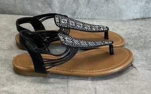 NEW Black Embellished Thong Sandals for Women Size11 thumbnail 1