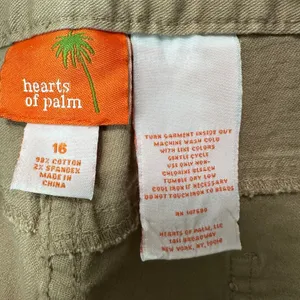 Hearts‎ of Palm Embellished Khaki Wide Leg Pants 16 Boho Indie Cottagecore Y2K thumbnail 4