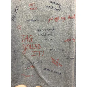 Mother Denim Blue Heathered Embroidered Graphic Phrase T-Shirt Small thumbnail 5