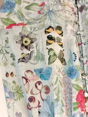Anthropologie The Peregrine Square-Neck Midi Dress Butterfly Print Size M NWT thumbnail 7