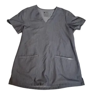 FIGS Technical Collection XS Gray Scrub Top V Neck‎ Short Sleeve Pockets thumbnail 1