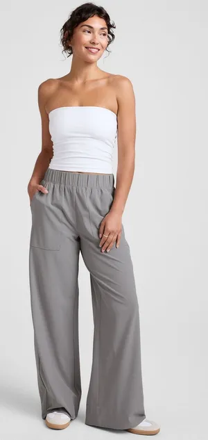 Beyond Yoga Gray Mist Easy Wide Leg Pants Size Medium thumbnail 1