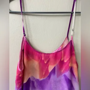 Natori Floral Watercolor Layered Sleeveless Slip Dress Women's Size Medium thumbnail 8