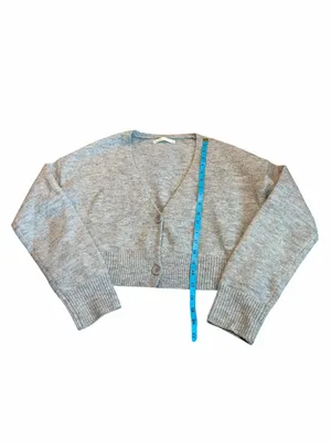 OAK + FORT cropped gray cardigan Size XS thumbnail 2