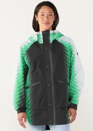 FP Movement Singin' in the Rain Printed Ski Snowboard Jacket in Alien Combo XS thumbnail 1