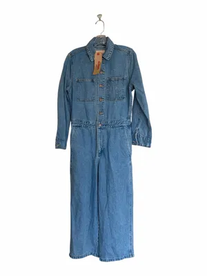 NWOT Levi's Iconic Jumpsuit Light Wash Blue XS Pockets thumbnail 11