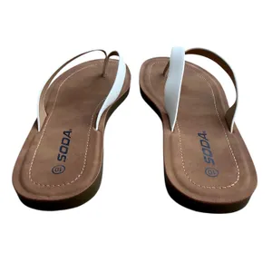 NWOB Soda Ella White Flip Flop Sandals Brown Footbed Size 10 thumbnail 10