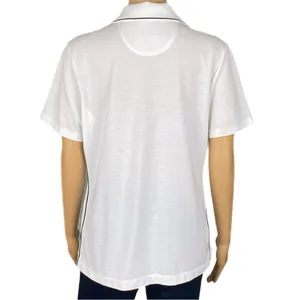 EP PRO Tour Dry Performance White w/Blk Trim Short Sleeve Golf Polo Snaps Large thumbnail 10