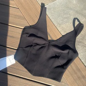 NWT ABERCROMBIE Black Corset Style Top thumbnail 1