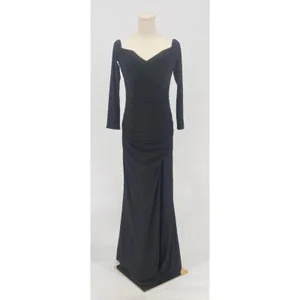 NWT La Femme 29377 Black Long Sleeve Off Shoulder Maxi Dress‎ Sz 6 $378 thumbnail 4