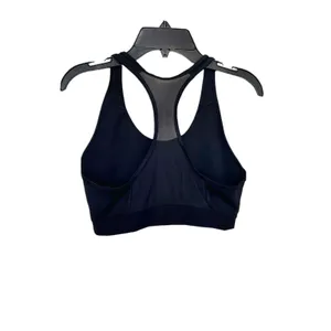 Adidas Top Cropped Activewear Sz Small Womens Sports Bra Logo Mesh Work Out Gym thumbnail 3