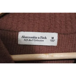 Abercrombie & Fitch Soft AF Brown Ribbed Long Sleeve Crew Neck Sweater Sz Medium thumbnail 3