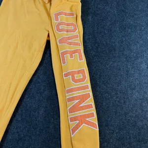 Victorias Secret PINK Sweatpants Orange Yellow Graphic Joggers Large Y2K Style‎ thumbnail 5