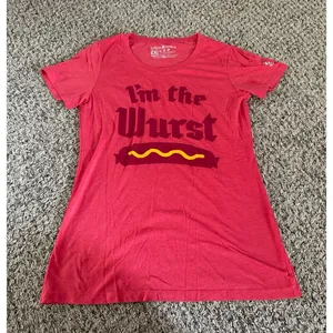 Cleveland Clothing Co Women's Red‎ "I'm the Wurst" Short Sleeve Tee Size 2XL thumbnail 1