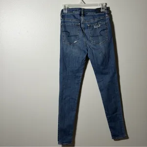 American Eagle Outfitters Women's Hi-Rise Jegging‎ Blue Distressed Jeans size 4 thumbnail 6