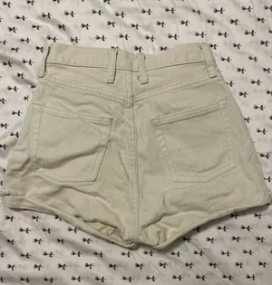 John Galt Cream Denim Shorts thumbnail 2