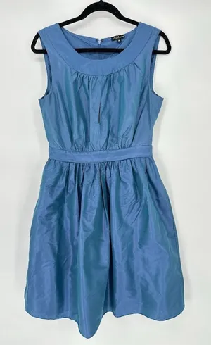 Vintage Maria Bianca Nero Dress‎ Taffeta Silk Iridescent Blue Fit & Flare Party thumbnail 1