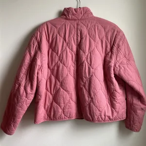 Lucky Brand Cotton Quilted Zip Front Jacket (Sz L) Pink thumbnail 8
