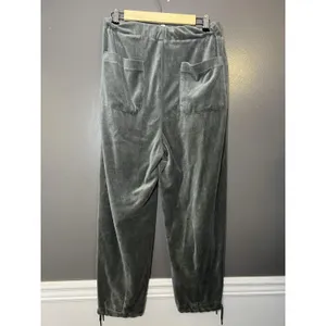 Urban Outfitters Velour Pants Womens Medium Green Jogger Drawstring Relaxed Fit thumbnail 4