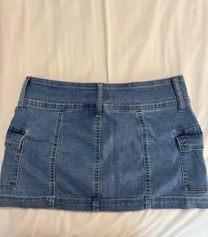 Low rise jean skirt thumbnail 3