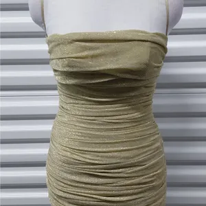 House of CB Ella Ruched Organza Mini Dress Sz Small Gold Cocktail Party Wedding thumbnail 4