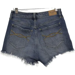 Womens Abercrombie & Fitch Curve Love High Rise Short Blue Jean Shorts Size 27 4 thumbnail 2