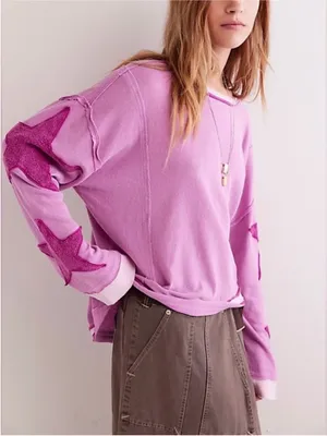 NWOT Free People We The Free You're A Star Tee - pink magenta - Small thumbnail 5